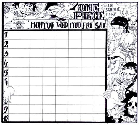 One Piece The School Timetable Finished By Painappurukeeki On