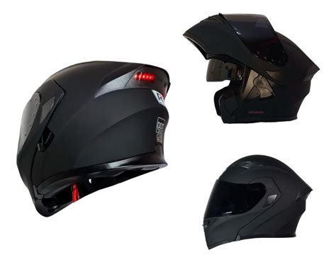 Casco Moto Abatible Luz Led Mate Certificado Dot Regalo R Meses