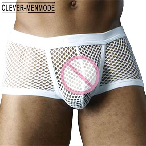 Clever Menmode Sexy Men S See Through Boxer Briefs Sheer Mesh Shorts