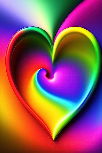 Premium AI Image | Rainbow hearts