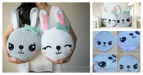 The Snuggle Bunny Pillow Free Crochet Pattern Is A Fun Project Since It