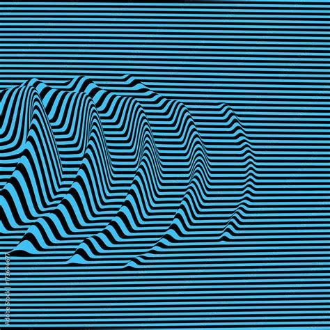 Waveform background. Dynamic visual effect. Surface distortion. Pattern ...