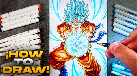 How To Draw Goku Kamehameha Drawing Tutorial Youtube