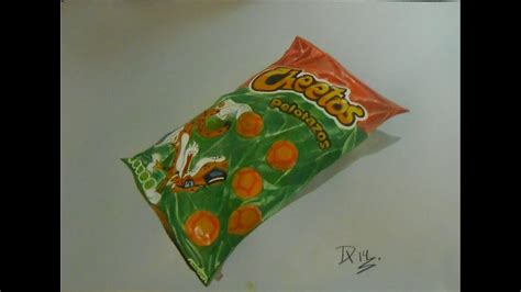 How I Draw 3d Realistic Chips Bag Youtube