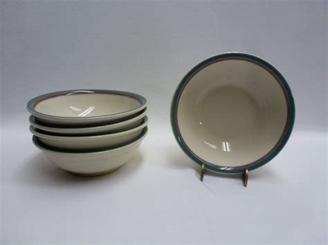 Pfaltzgraff Juniper Soup Cereal Bowls Green Rose Band Set Of Usa