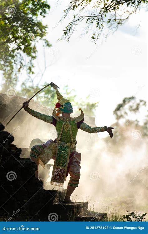 Khon Is A Classical Thai Dance In A Mask In The Ramayana Literature