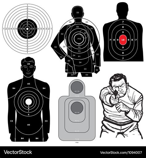 Set 6 Shooting Targets Royalty Free Vector Image