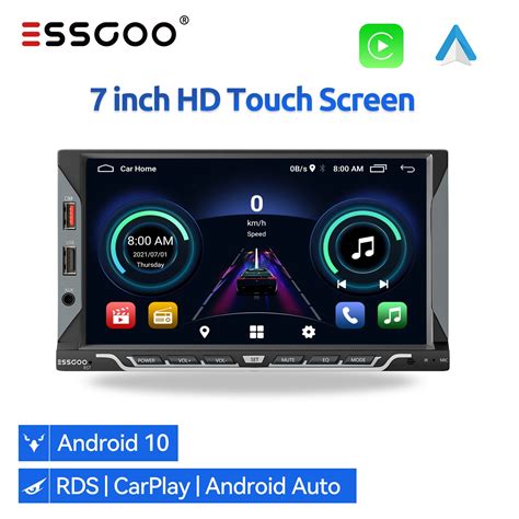 ESSGOO Reproductor Multimedia Con Android Para Coche Con 2 Din CarPlay