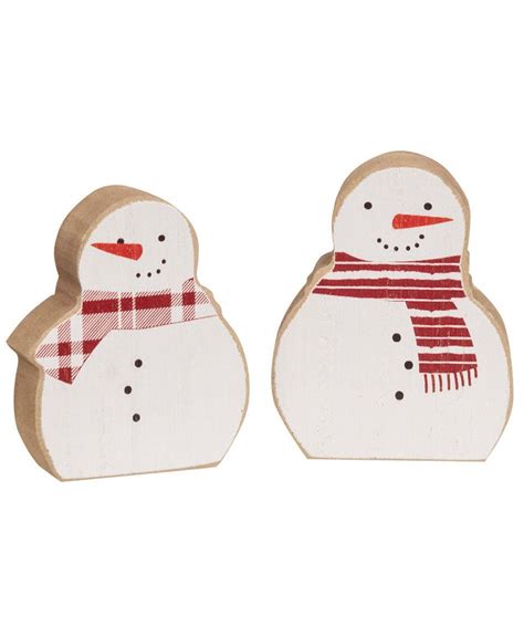 Col House Designs Wholesale Snowmen W Scarves Chunky Wooden Sitters