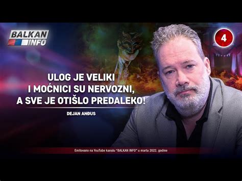 Intervju Dejan An Us Ulog Je Veliki I Mo Nici Su Nervozni A Sve Je