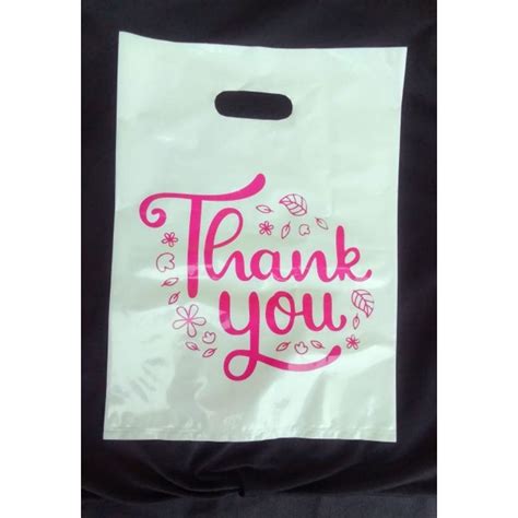 Jual Isi 50 Uk 20cm X 30cm Kantong Plastik PE Motif Thank You Kantong