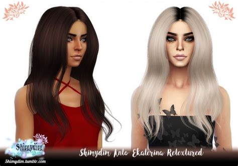 Shimydim Anto`s Eketarina Hair Retextured Sims 4 Hairs