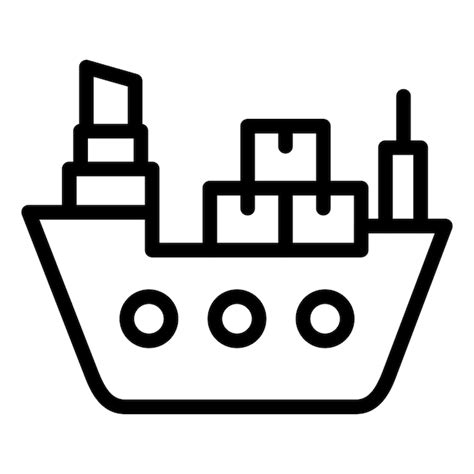 Premium Vector Cargo Ship Icon Style