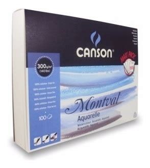 100 X Folhas Bloco Papel Aquarela Montval Canson 300g A4 Tf