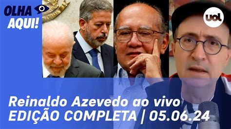 Reinaldo Azevedo ao vivo Gilmar x Moro fala de Lula taxação