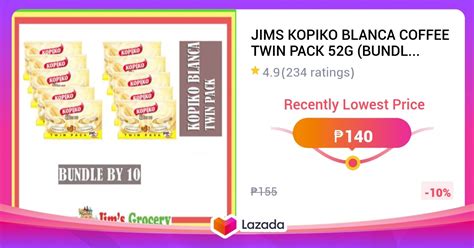 Jims Kopiko Blanca Coffee Twin Pack G Bundle By