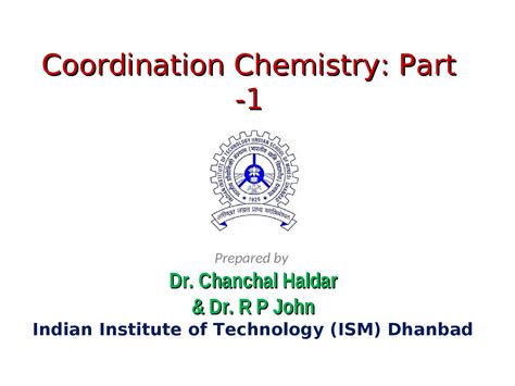 Coordination chemistry | Study notes Chemistry | Docsity