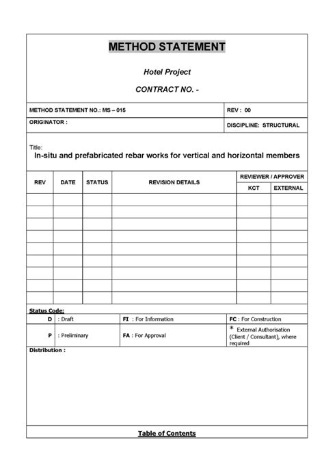 Construction Work Method Statement