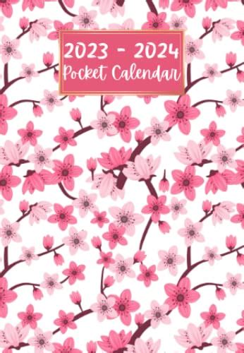 2023 2024 Monthly Pocket Planner Floral Cover 2 Year Pocket Calendar