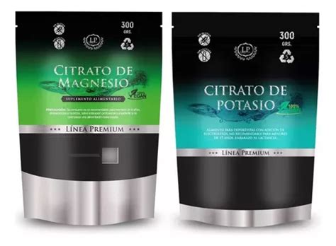 Citrato De Magnesio Y Citrato De Potasio Puro En Polvo G Cuotas