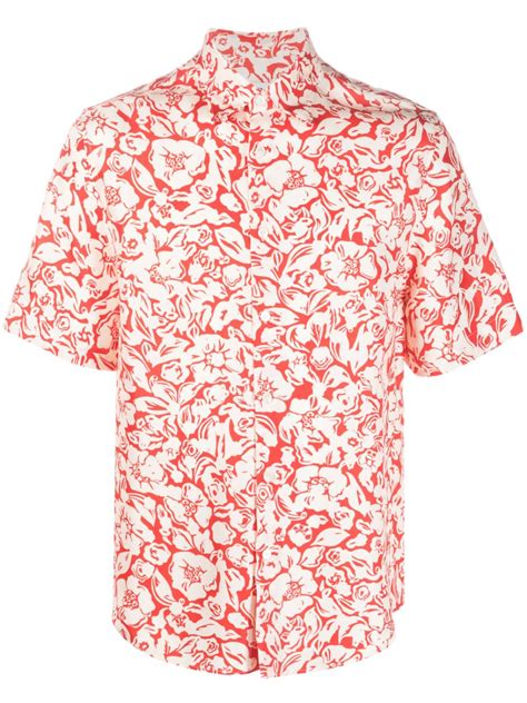 Lanvin Floral Print Silk Shirt Farfetch