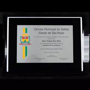 Placa de cidadão honorário M13 Placa de Honra ao Mérito