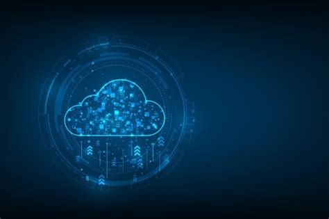 Premium Vector Cloud Computing Digital Technology On Blue Dark