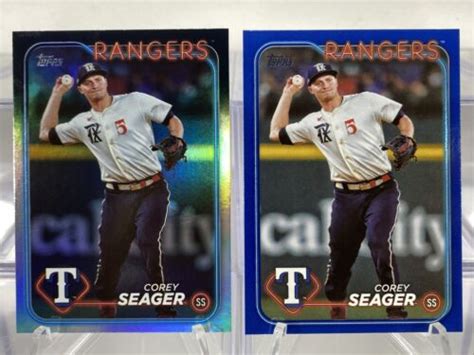 2024 Topps Series 1 Corey Seager Texas Rangers 150 Royal Blue