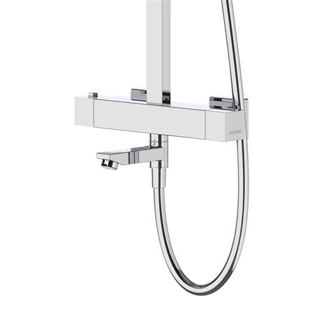 Shower Set With Thermostat Corsan Ango Column Rainshower Cm Swivel