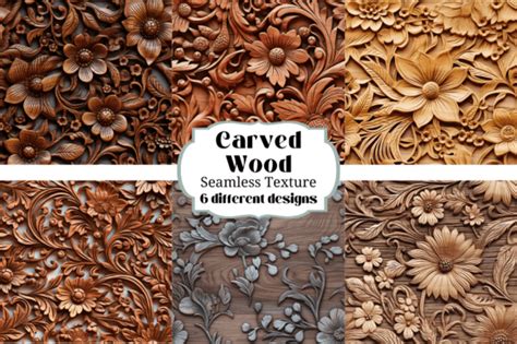 Carved Wood Floral Seamless Textures Graphic By Laura Beth Love · Creative Fabrica