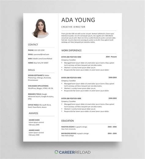 Free Mac Pages Resume Template Resume With Photo