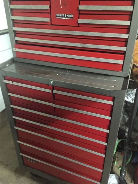 Rare Vintage Grey And Red Craftsman Tool Box Chest 10 Drawer 65282 9