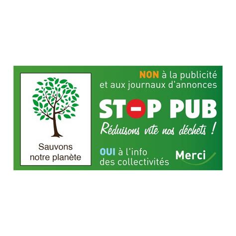 Étiquette STOP PUB pour boîte aux lettres