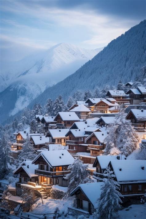 Winter scenery snow architecture mountain. | Free Photo - rawpixel