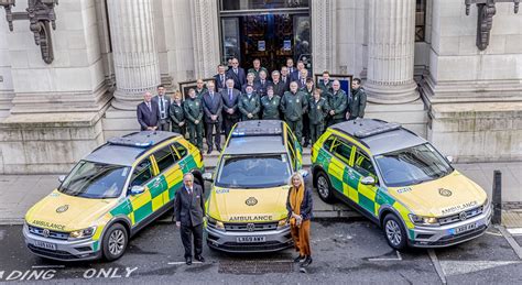 London Masons Present Three Rapid Response Cars To The London Ambulance