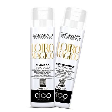 Eico Loiro Mágico Shampoo Hidratante Condicionador Leave In 280ml