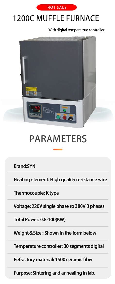 30 Segments Programmable High Temperature Box Type 1200 Degree Muffle