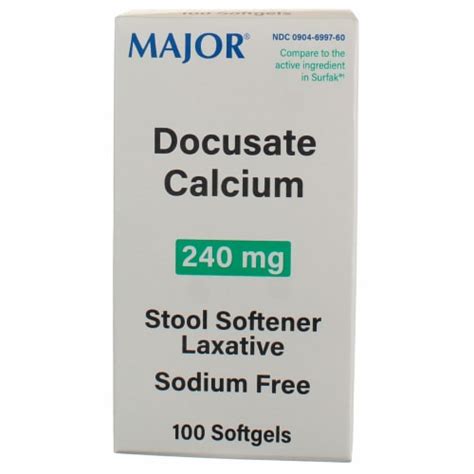 Major Docusate Calcium Stool Softener Laxative Ct Kroger