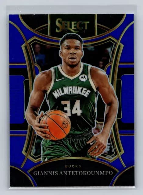 2023 24 Panini Select 341 Giannis Antetokounmpo Mezzanine Bleu Prizm