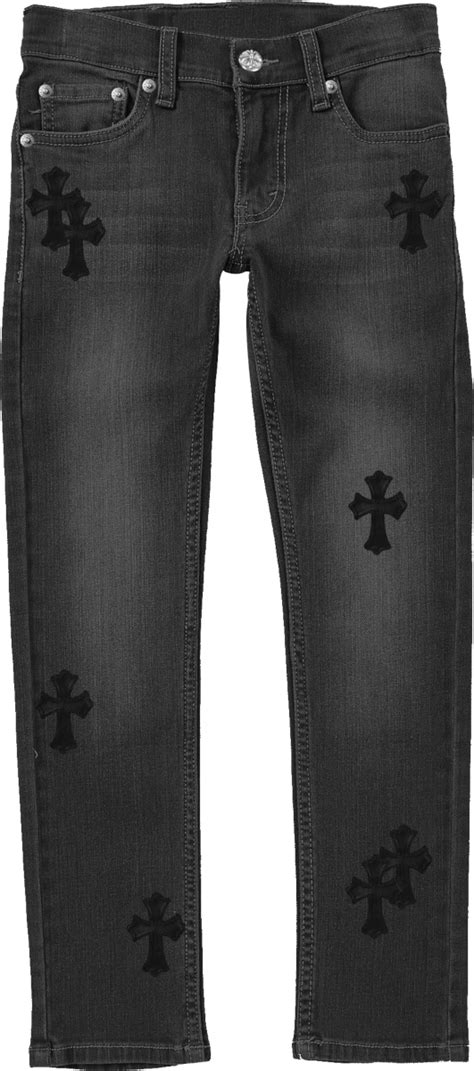 Chrome Hearts Black Cross Patch Jeans Inc Style