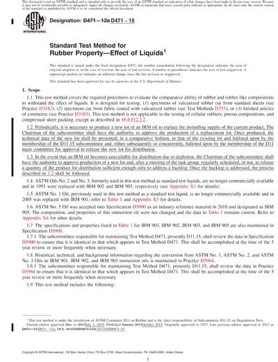 Astm D471 15 Red Standard Test Method For Rubber Property Effect Of