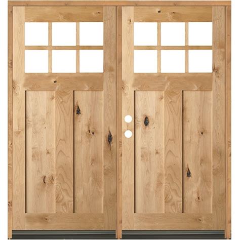 Krosswood Doors 72 In X 80 In Craftsman Knotty Alder 6 Lite Clear