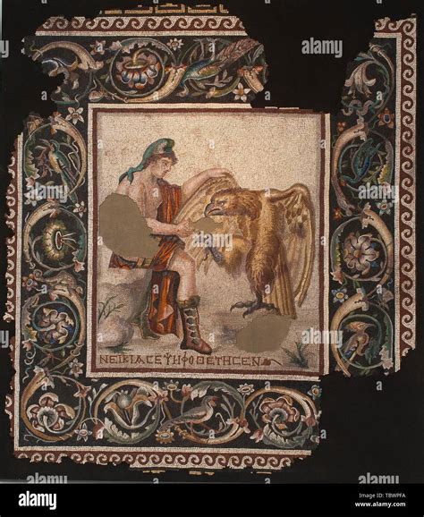 Mosaico De Zeus Y Ganimedes Romano Siglo II Museum Metropolitan