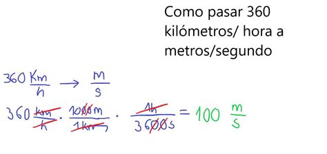 Como pasar 360 kilómetros hora a metros segundo Brainly lat