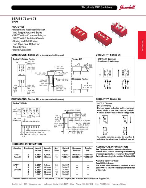 Spdt Switch Datasheet