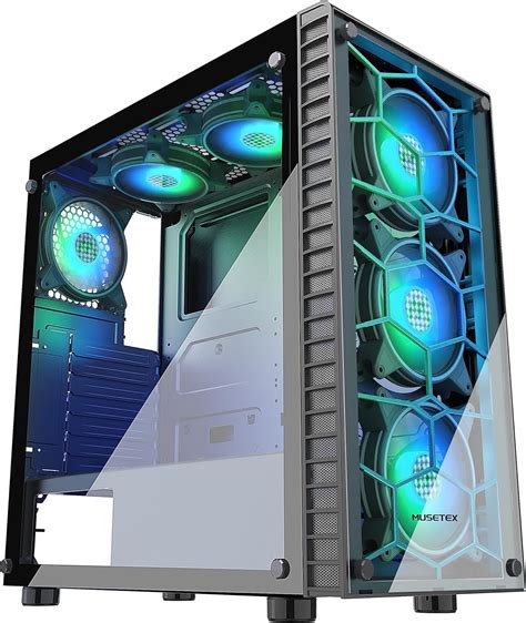 Musetex Atx Pc Geh Use Mit St Ck Mm Argb L Ftern Computer Gaming