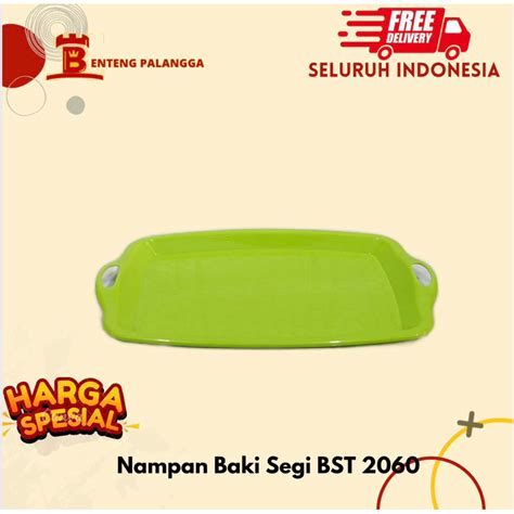 Jual Nampan Baki Segi BST2060 Plastik Panjang Warna Hijau Golden