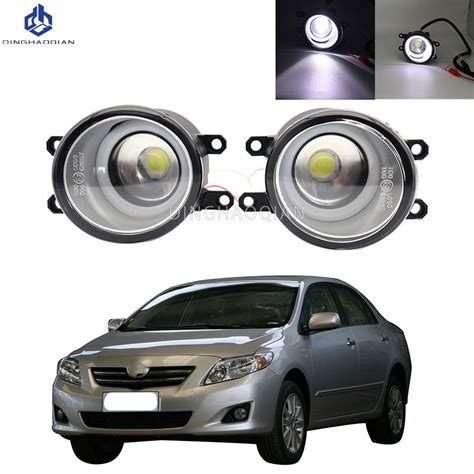 Pieces Car Fog Light Led Angel Eye Drl Daytime Running Lamp H V