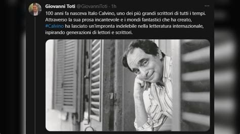 Cento Anni Dalla Nascita Di Italo Calvino Il Governatore Toti Ha