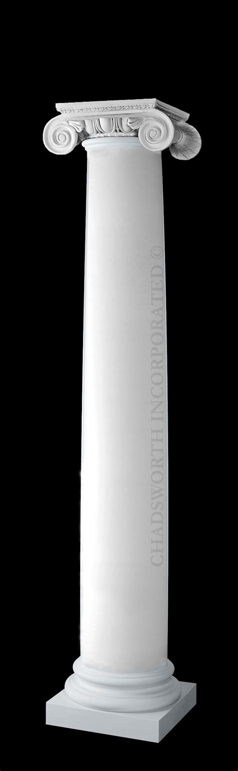 Classic Stone Textured Plain Roman Ionic Column with Attic Base